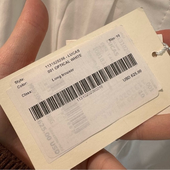 NWT MaxMara Lucas Optical White Long Trouser Size 10 - Picture 4 of 11